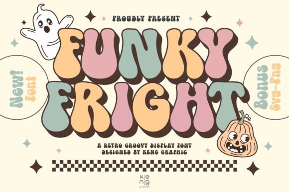 Funky Fright: A Retro Groovy Display Font for Vibrant Designs